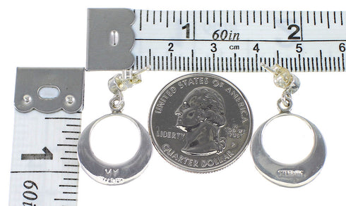 Sterling Silver Turquoise Inlay Southwest Post Dangle Earrings AX95598